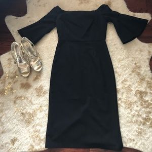 Size 6 off the shoulder black cocktail dress